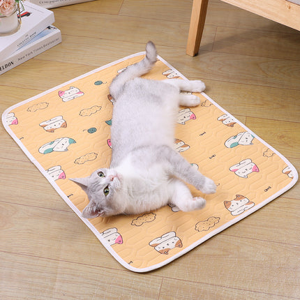 2-Pack Black Cat Pet Summer Cooling Latex Pad (M Size: 50*40cm) - Breathable Ice Silk & Latex-Filled Dog Bed Cat Sleeping Mat with Non-Slip Base