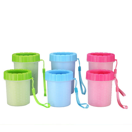 Green Small Size Quick & Easy-Clean Dog Paw Cleaner Cup - PP+TPR Material, Gentle Pet Grooming Tool