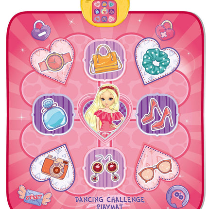 2-Pack Kids Multifunctional Electronic Dance Mat(100x87CM) - Dessert & Pink Ornament Theme Play Mat with Sound Recognition for Early Education and Physical Exercise