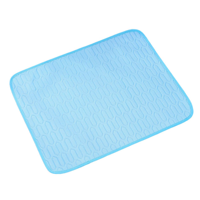Blue Pet Summer Ice Silk Cooling Mat - Breathable Latex Sleep Pad for Dogs & Cats (100*70cm)