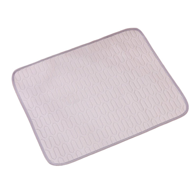 Grey Pet Summer Ice Silk Cooling Mat - Breathable Latex Sleep Pad for Dogs & Cats (70*50cm)