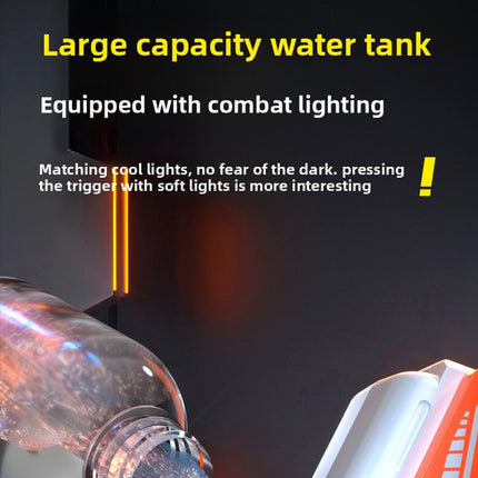 2-in-1 Electric Water Gun Automatic Squirt Blaster Set Detachable Mini Pistol High Capacity Summer Pool Toy Orange White