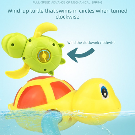 Three-Piece Wind-Up Swimming Turtle Bath Toy Set (Yellow, Green, and Blue Colors), Adorable Floating Turtle Combo, Fun Water Play Toy, Ideal Gift for Infants and Toddlers