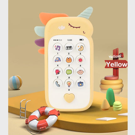 Unicorn Baby Toy Phone Music & Light Learning Mobile Teether for Toddlers Interactive English Educational Gift Pink