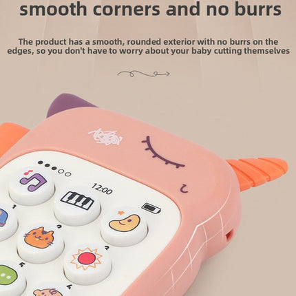Unicorn Baby Toy Phone Music & Light Learning Mobile Teether for Toddlers Interactive English Educational Gift Pink