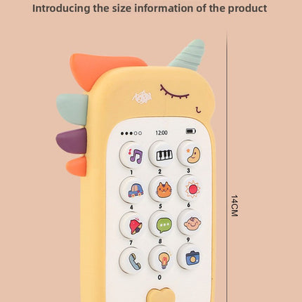 Unicorn Baby Toy Phone Music & Light Learning Mobile Teether for Toddlers Interactive English Educational Gift Pink