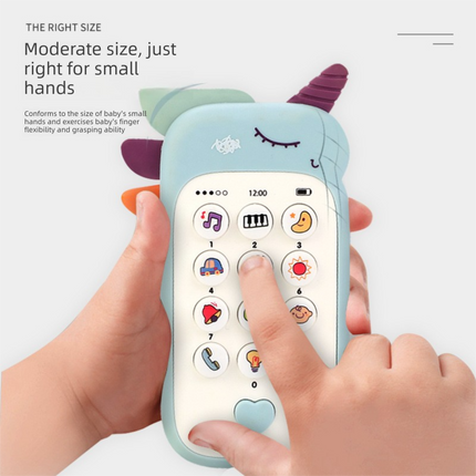 Unicorn Baby Toy Phone Music & Light Learning Mobile Teether for Toddlers Interactive English Educational Gift Yellow