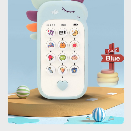 Unicorn Baby Toy Phone Music & Light Learning Mobile Teether for Toddlers Interactive English Educational Gift Yellow
