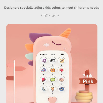 Unicorn Baby Toy Phone Music & Light Learning Mobile Teether for Toddlers Interactive English Educational Gift Blue