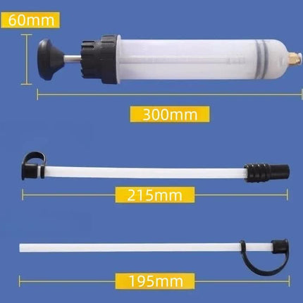 200ml Fluid Extractor & Transfer Pump - Manual Oil Syringe with Extension Tubes for Automotive Brake, Gear & Power Steering Fluids - Heavy Duty Suction Tool