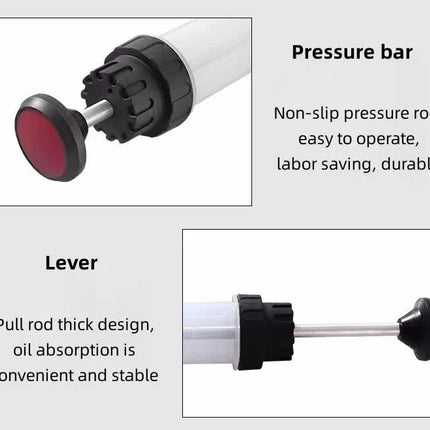 200ml Fluid Extractor & Transfer Pump - Manual Oil Syringe with Extension Tubes for Automotive Brake, Gear & Power Steering Fluids - Heavy Duty Suction Tool