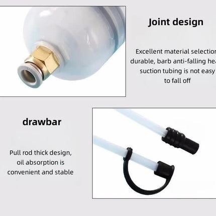 200ml Fluid Extractor & Transfer Pump - Manual Oil Syringe with Extension Tubes for Automotive Brake, Gear & Power Steering Fluids - Heavy Duty Suction Tool