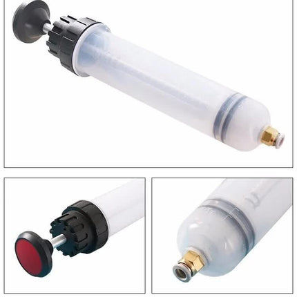 200ml Fluid Extractor & Transfer Pump - Manual Oil Syringe with Extension Tubes for Automotive Brake, Gear & Power Steering Fluids - Heavy Duty Suction Tool