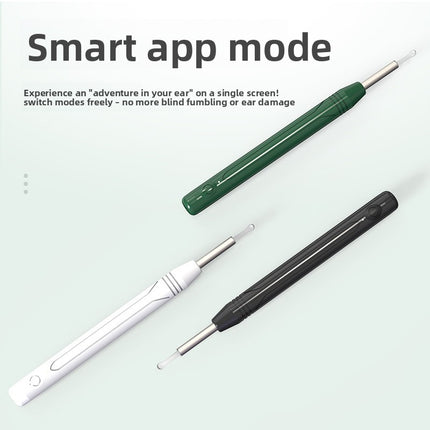 Smart Visual Ear Wax Removal Tool with HD Camera WiFi Wireless Otoscope Ear Cleaner 3.5mm Ultra Slim Lens for iPhone Android Green