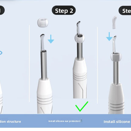 Smart Visual Ear Wax Removal Tool with HD Camera WiFi Wireless Otoscope Ear Cleaner 3.5mm Ultra Slim Lens for iPhone Android Black