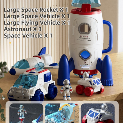 Educational Space Rocket & Astronaut Playset for Boys - Spaceship Model with Lights & Sounds, Assembly Feature, Great Birthday Gift
