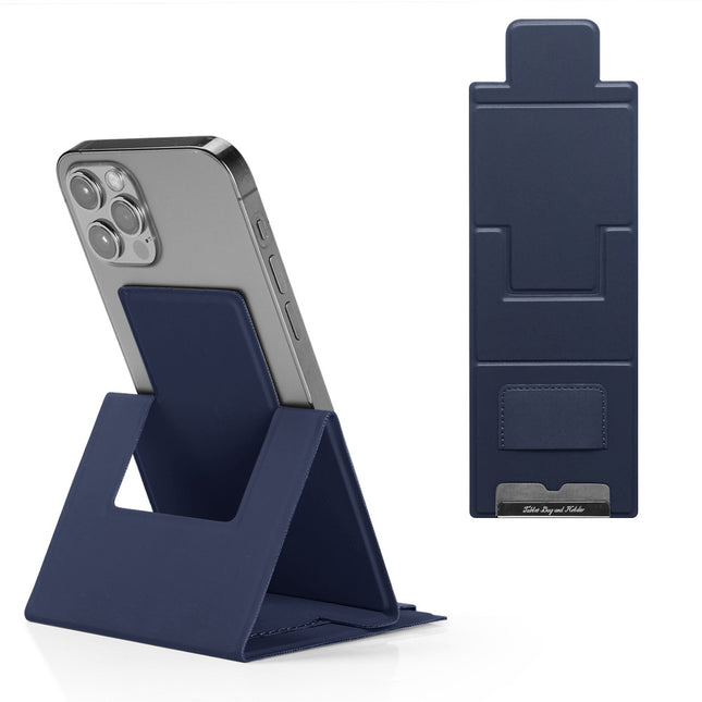 2-PCS Blue Portable Foldable Phone Stand with Card Holder – Compact Desktop Mobile Phone Holder for Home, Office, and Travel Use Amazing Shopping