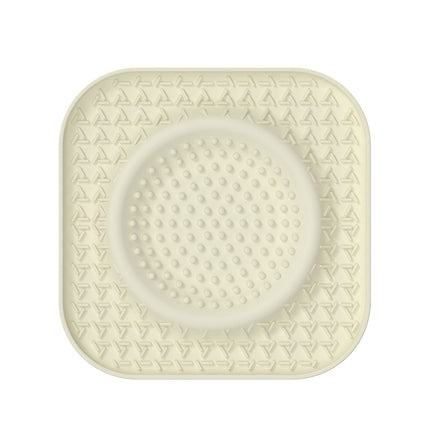 S Beige 2-Pack Premium Silicone Pet Lick Mat - Slow Feeder for Dogs and Cats with Powerful Suction Base - Anxiety Relief and Boredom Buster for Grooming and Bathing