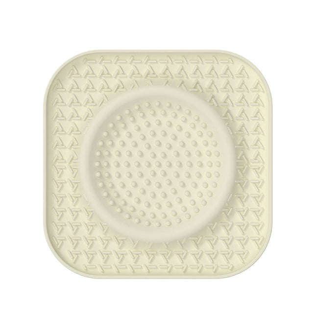 L Beige 2-Pack Premium Silicone Pet Lick Mat - Slow Feeder for Dogs and Cats with Powerful Suction Base - Anxiety Relief and Boredom Buster for Grooming and Bathing