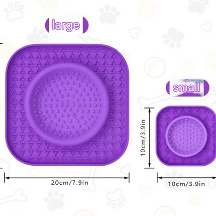 L Orange 2-Pack Premium Silicone Pet Lick Mat - Slow Feeder for Dogs and Cats with Powerful Suction Base - Anxiety Relief and Boredom Buster for Grooming and Bathing