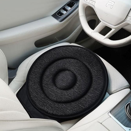 Black 360° Swivel Car Seat Cushion – Portable Rotating Transfer Aid for Elderly, Pregnant Women & Mobility Support