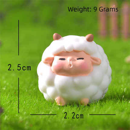 Cute Mini Resin Sheep Figurines – Set of 8 Micro Landscape & Desktop Decor (4 Designs)