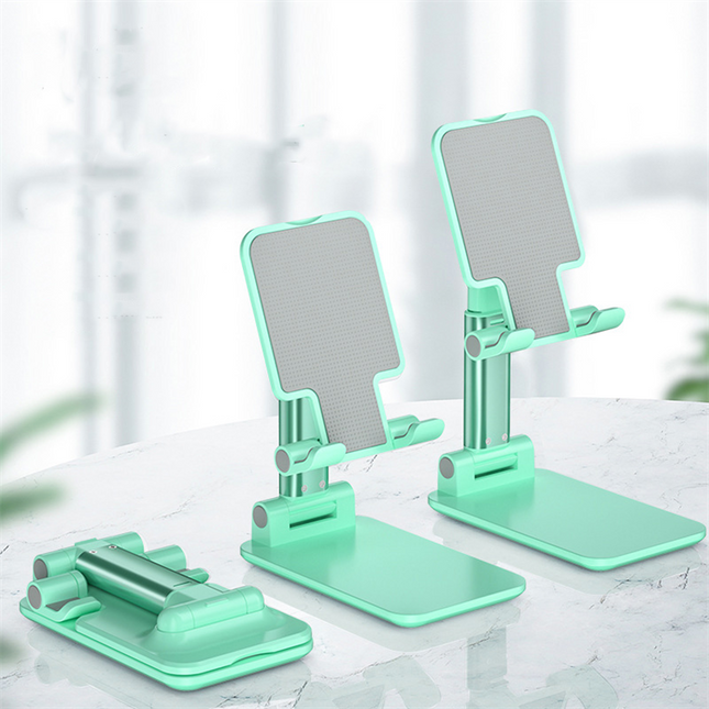 Green Adjustable Desktop Phone Stand with Height Extension and Foldable Design for Online Classes and Streaming Comfortable Hands-Free Solution for Local Users Amazing Shopping