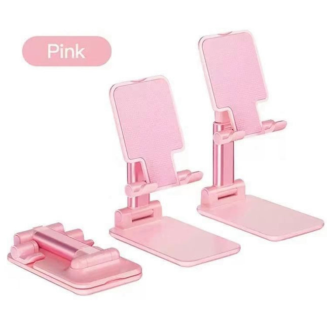 Pink Adjustable Desktop Phone Stand with Height Extension and Foldable Design for Online Classes and Streaming Comfortable Hands-Free Solution for Local Users Amazing Shopping
