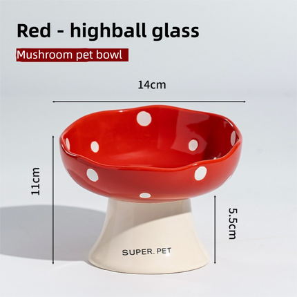 Yellow and Black Elevated 15° Tilted Ceramic Cat Bowl - Anti-Chin Acne Glaze Finish, Non-Slip Weighted Base & Neck Protection Pet Feeder