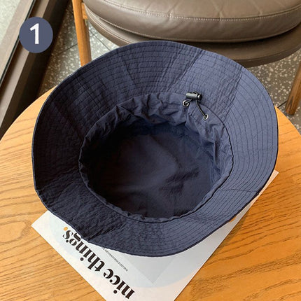 Black Packable Bucket Hat Unisex Wide Brim Foldable Sun Protection Hiking Travel Cap