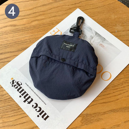 Navy blue Packable Bucket Hat Unisex Wide Brim Foldable Sun Protection Hiking Travel Cap