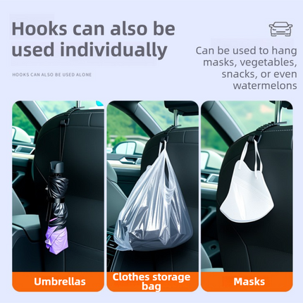 2-Pack Car Umbrella Holder & Waterproof Storage Bucket with Hanging Hook – Multi-Purpose Umbrella Organizer, Seat Back Trash Bin & Storage Container for Vehicle Home Office Use