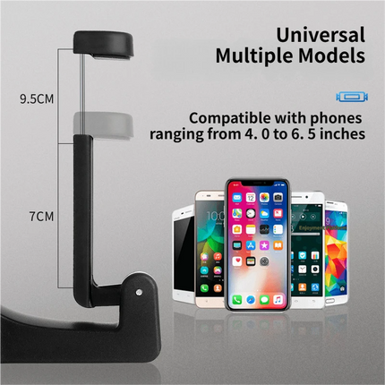4 Pack Blue Car Headrest Hook with Phone Holder for Purses Bags and 4-6.5 Inch Smartphones, Universal 360 Rotation Back Seat Storage Hook and Mobile Stand