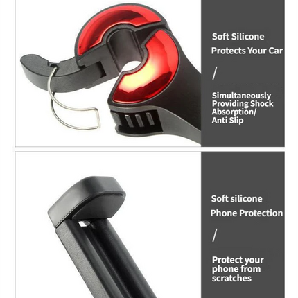 4 Pack Gold Car Headrest Hook with Phone Holder for Purses Bags and 4-6.5 Inch Smartphones, Universal 360 Rotation Back Seat Storage Hook and Mobile Stand