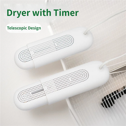USB Powered Telescopic Shoe Dryer with 3 Level Timer and Multi Airflow Hole, Adjustable for EU Shoe Size 28-45, Electric Portable Footwear Deodoriser and Warmer for Sneakers Boots Socks Gloves Drying