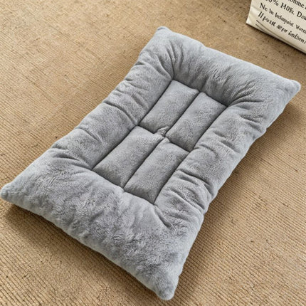 90 x 45CM Large Plush Pet Bed Mat for Dogs & Cats – Light Grey Double-Sided Soft Cushion, Breathable Moisture-Resistant Sleeping Pad for Small, Medium & Large Pets
