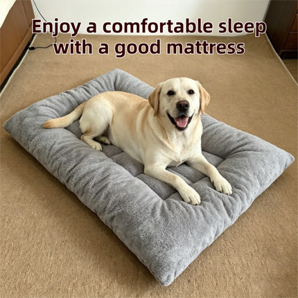 60 x 120CM Large Plush Pet Bed Mat for Dogs & Cats – Light Grey Double-Sided Soft Cushion, Breathable Moisture-Resistant Sleeping Pad for Small, Medium & Large Pets