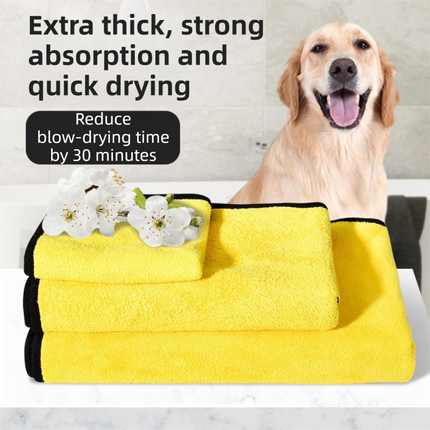3 Piece Rainy Day Pet Care Set - XL Size Waterproof Dog Hooded EVA Transparent Raincoat with Full-Coverage Poncho Design Adjustable Snaps and Leash Access, Free High Absorbency Quick Dry 30 × 30cm Towel and 140 × 70cm Large Bath Towel for Small Medium Lar