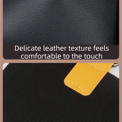 2-Pack Black Car Air Vent Leather Storage Pockets with Soft Velvet Lining & Vent Clip - Compact Hanging Organizer Storage Bag, Charging Cable Access and Open-top Design for Phone Keys Sunglasses and Bottles