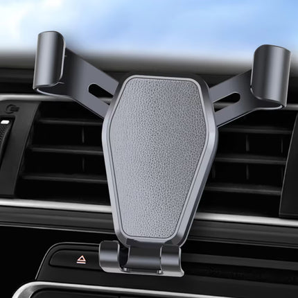 Black Car Air Vent Gravity Phone Holder, Auto-Clamping Mechanical Navigation Mount Applicable 4.6–7 Inch Phone - One-Hand Operation, Triangle Stability & Gravity Locking