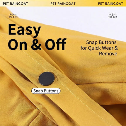 Purple Waterproof Full Body Dog Raincoat with Adjustable Hood & Waist, Easy Snap Closure and Hidden Leash Opening - Lightweight Four-Leg Reflective Pet Rain Suit for Small Medium Large Dogs, M Size