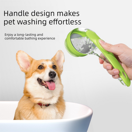 2-Piece Pet Cleaning Set - Blue Silicone Bath Brush with Liquid Dispenser and Blue 40*80cm  Microfiber Drying Towel, Cleaning Leak-Proof Massage Scrubber for Dogs and Cats