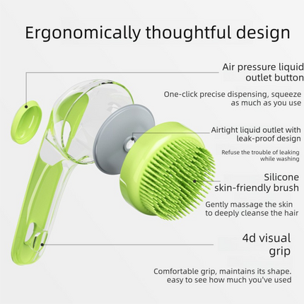 2-Piece Pet Cleaning Set - Blue Silicone Bath Brush with Liquid Dispenser and Blue 40*80cm  Microfiber Drying Towel, Cleaning Leak-Proof Massage Scrubber for Dogs and Cats
