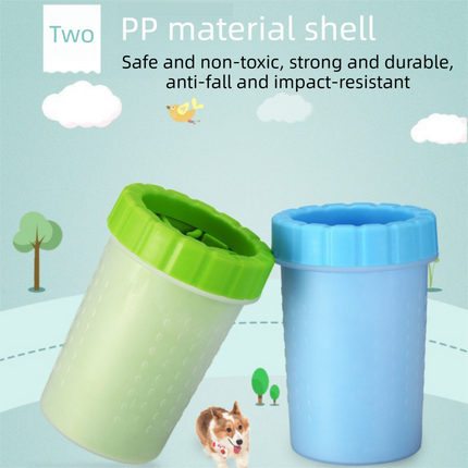 Green small size Pet Paw Cleaner Cup Portable Dog Paw Washer with Soft Silicone Bristles TPR Silicone Cleaning Cup for Muddy Paws Dogs and Cats