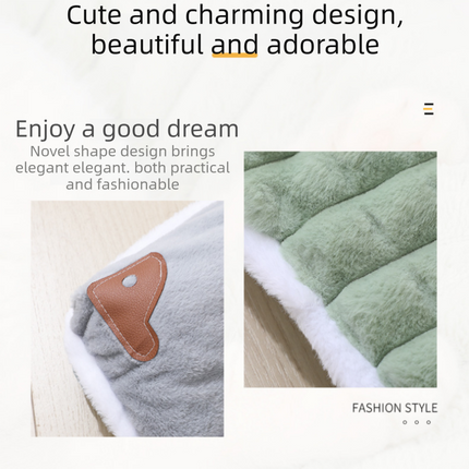 Green M size Luxury Plush Pet Sleeping Mat, Thickened Warm Pet Bed Cushion for Dogs and Cats, Soft Fabric Pet Sofa Pad with Non-Slip Waterproof Base