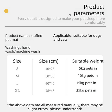 Grey S size Luxury Plush Pet Sleeping Mat, Thickened Warm Pet Bed Cushion for Dogs and Cats, Soft Fabric Pet Sofa Pad with Non-Slip Waterproof Base
