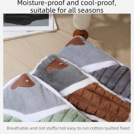 Grey XL size Luxury Plush Pet Sleeping Mat, Thickened Warm Pet Bed Cushion for Dogs and Cats, Soft Fabric Pet Sofa Pad with Non-Slip Waterproof Base