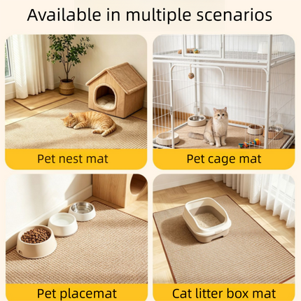 Grey S size 40*60cm Soft Cat Scratching Mat & Lounge Bed – Durable Furniture Protector Rug, Washable Scratch Pad for Cats and Small Pets