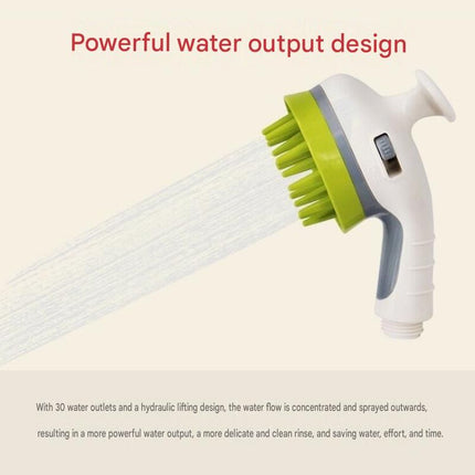 Orange Pet Bathing Shower Sprayer Brush with Water  Control Switch Control Dog Grooming Massage Shampoo Rinse Tool