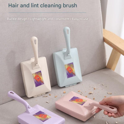 Purple Double Roller Cleaning Brush - PP Material, Sealed Dustpan Design with Detachable Rollers - Lightweight Carpet Sofa Bed Sweeper for Pet Hair and Crumbs